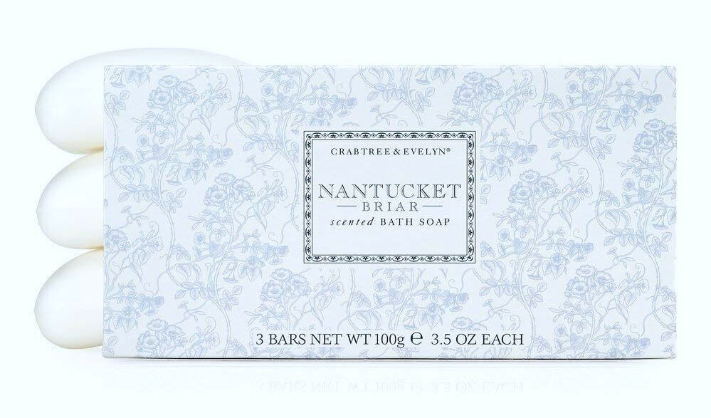 Crabtree & Evelyn Nantucket Briar Scented Bath Soap Set of 3 Bars 3.5 oz 100g Ea