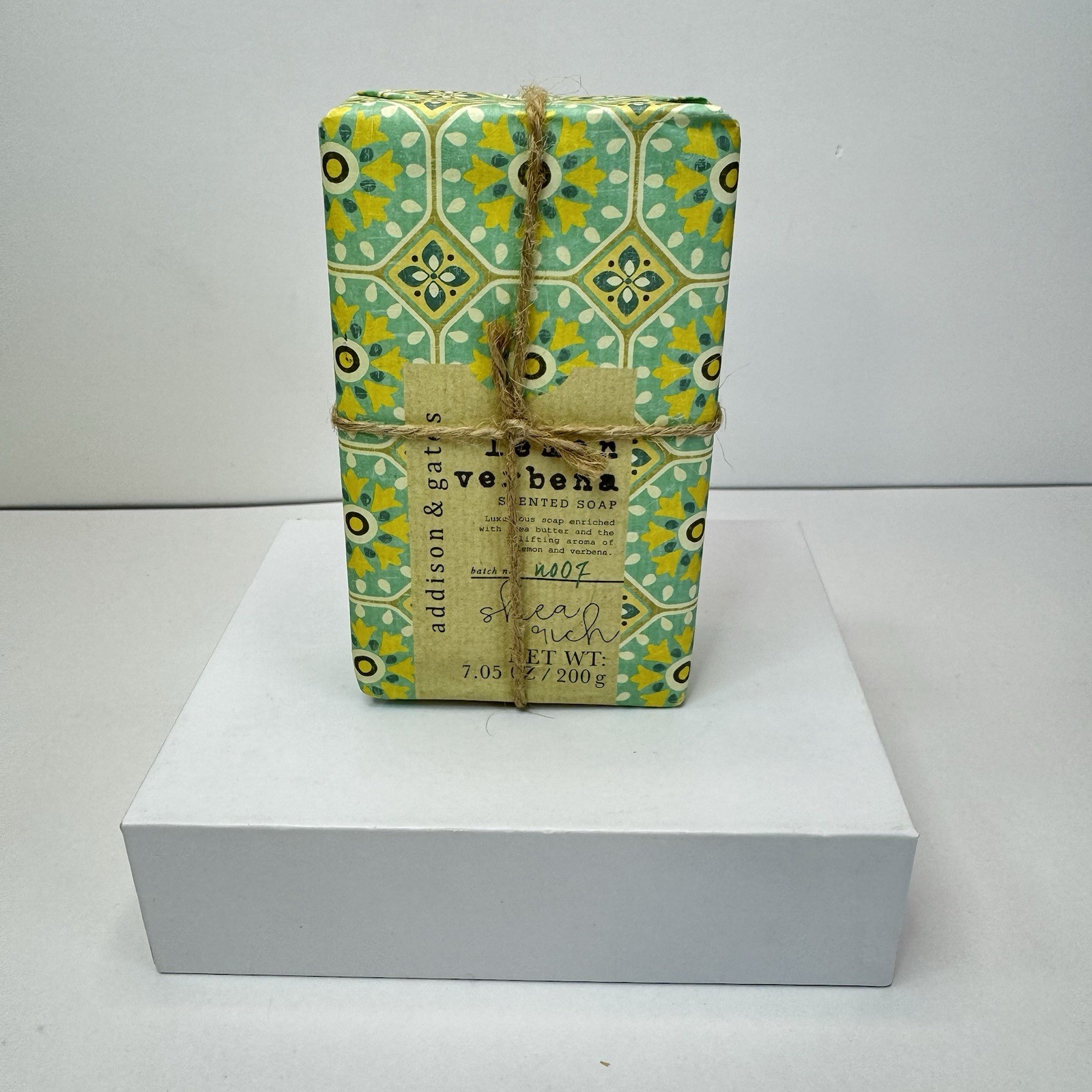 Addison & Gates Lemon Verbena Shea Butter Bar Soap 7.05oz/200g New
