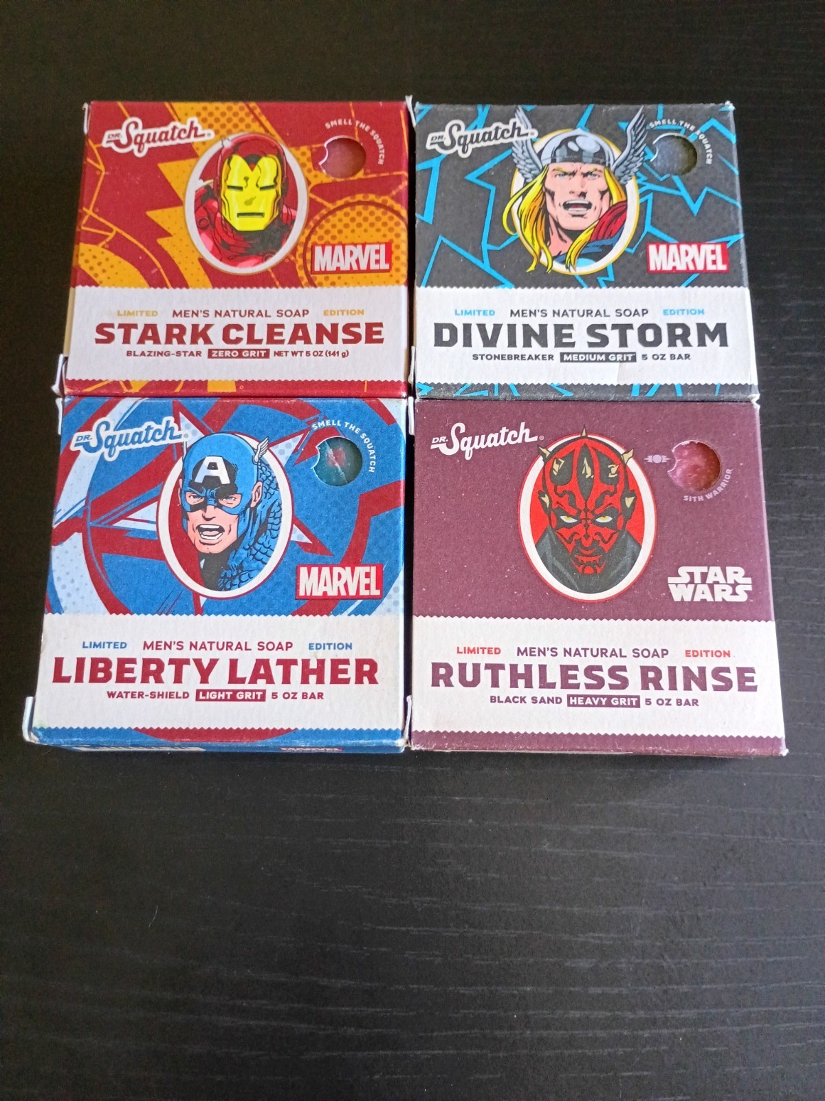 Dr Squatch Soaps: Lot of 4 Limited Edition Marvel & Star Wars Soaps (Brand New)