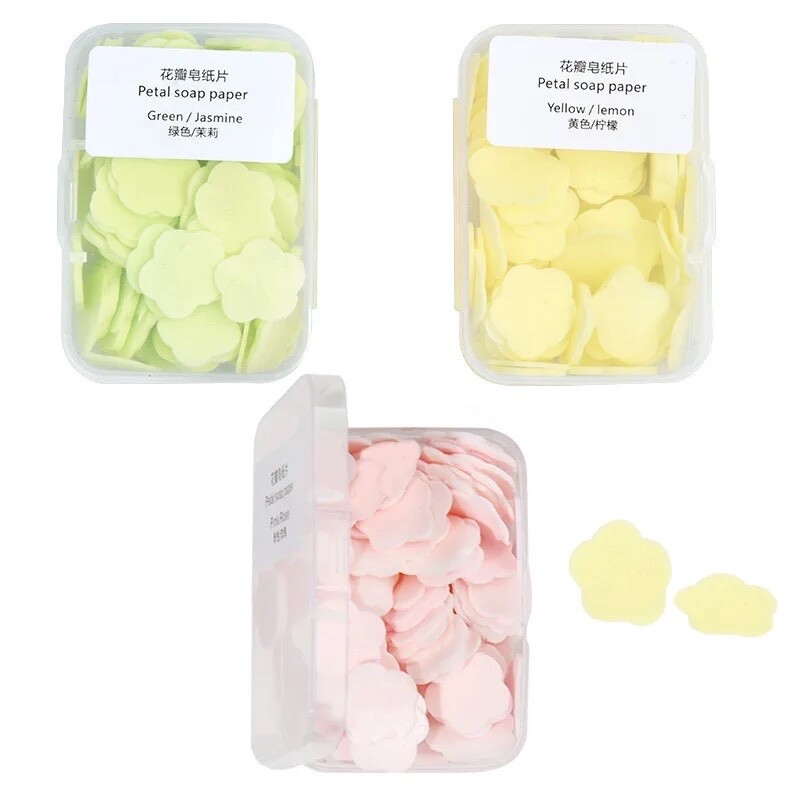 Portable Disposable Cleaning Soap Paper Cartoon Travel Paper Soaps