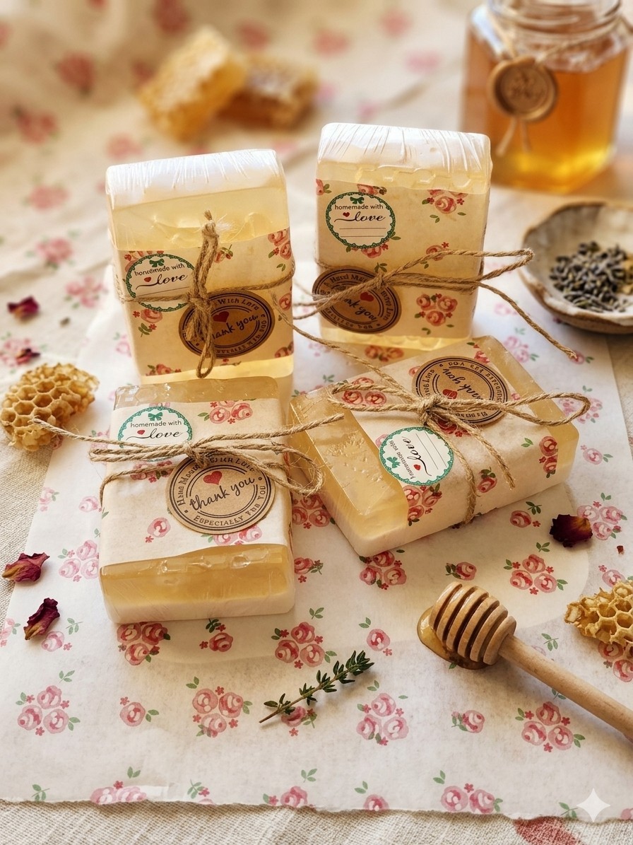Natural oatmeal and honey soap—chemical-free care for your skin.