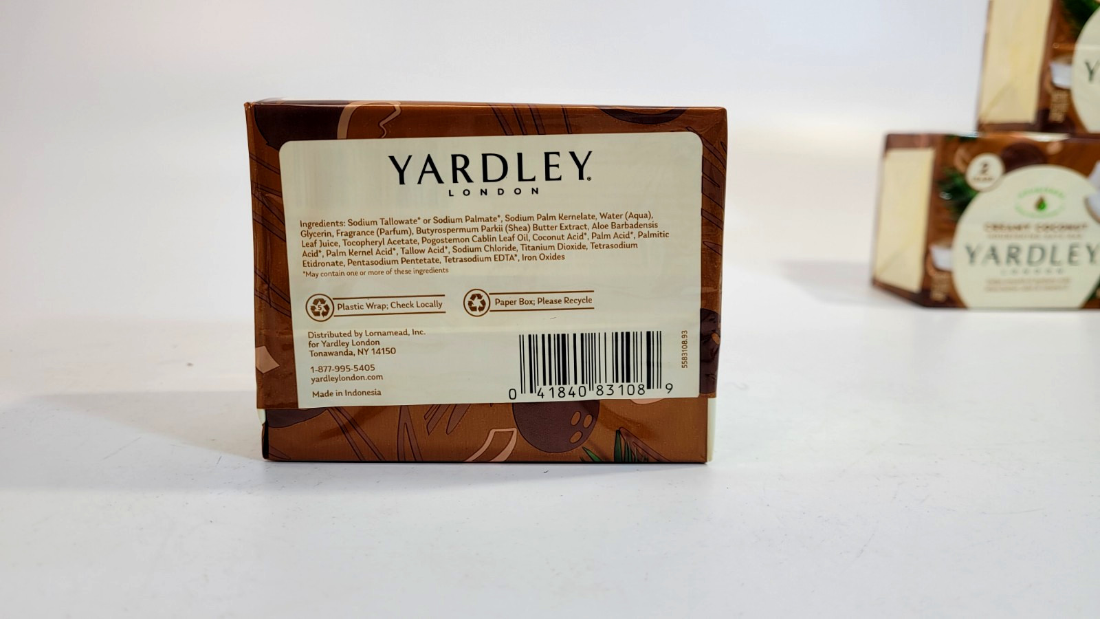 6 pcs Yardley London Nourishing Bath Soap Creamy Coconut total 12 bars