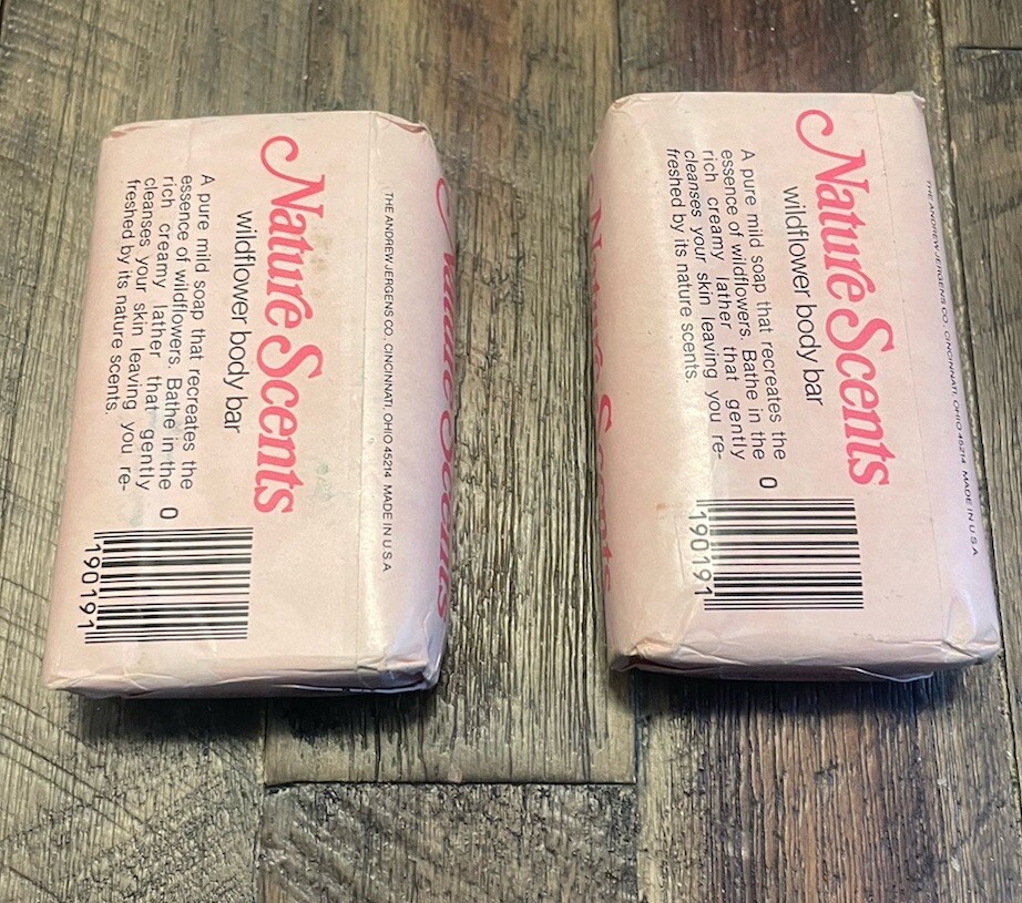 Set Of 2 Vintage Nature Scents Wildflower 4.75 Oz Soap Bars *New Old Stock /NOS*