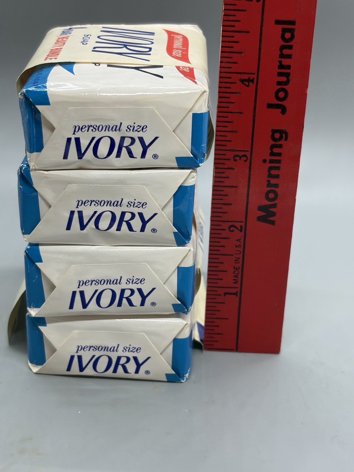 Vintage NOS Ivory Soap Personal Size Bars Lot Of 4 Light Blue Sealed