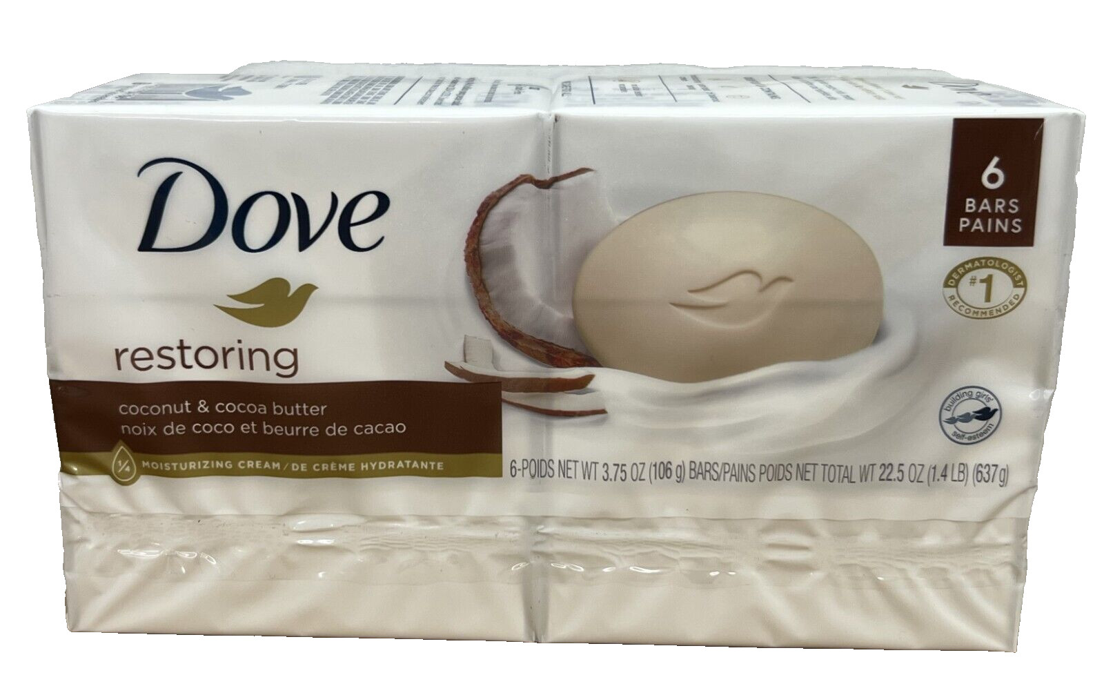 Dove Beauty Bar Restoring Coconut & Cocoa Butter 6 Bars 22.5 oz