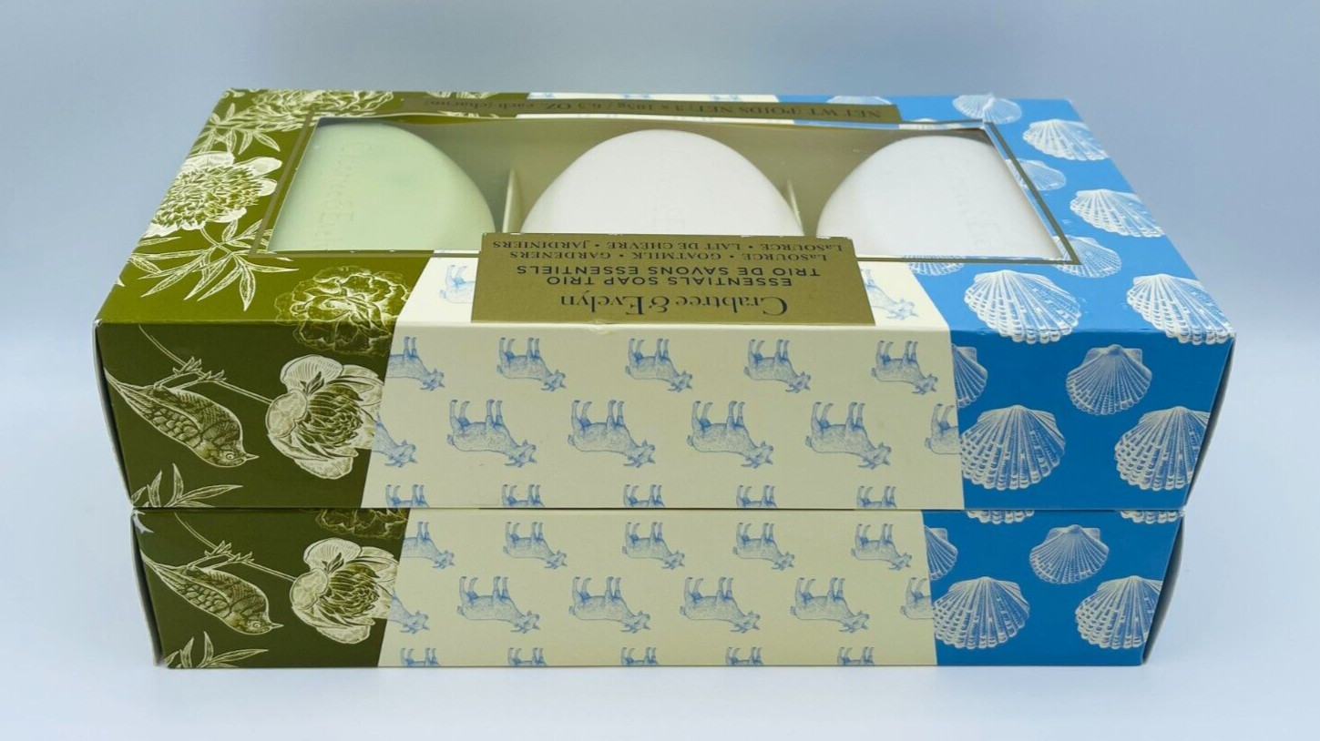 2x Crabtree & Evelyn LA SOURCE GOATMILK GARDENERS Bar Soap 6.5oz Each READ DESCR