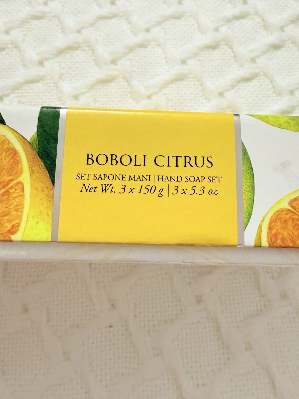 La Florentina Set of 3X5.3oz Hand Soaps Argumi Di Boboli Citrus-NEW! Giftbox