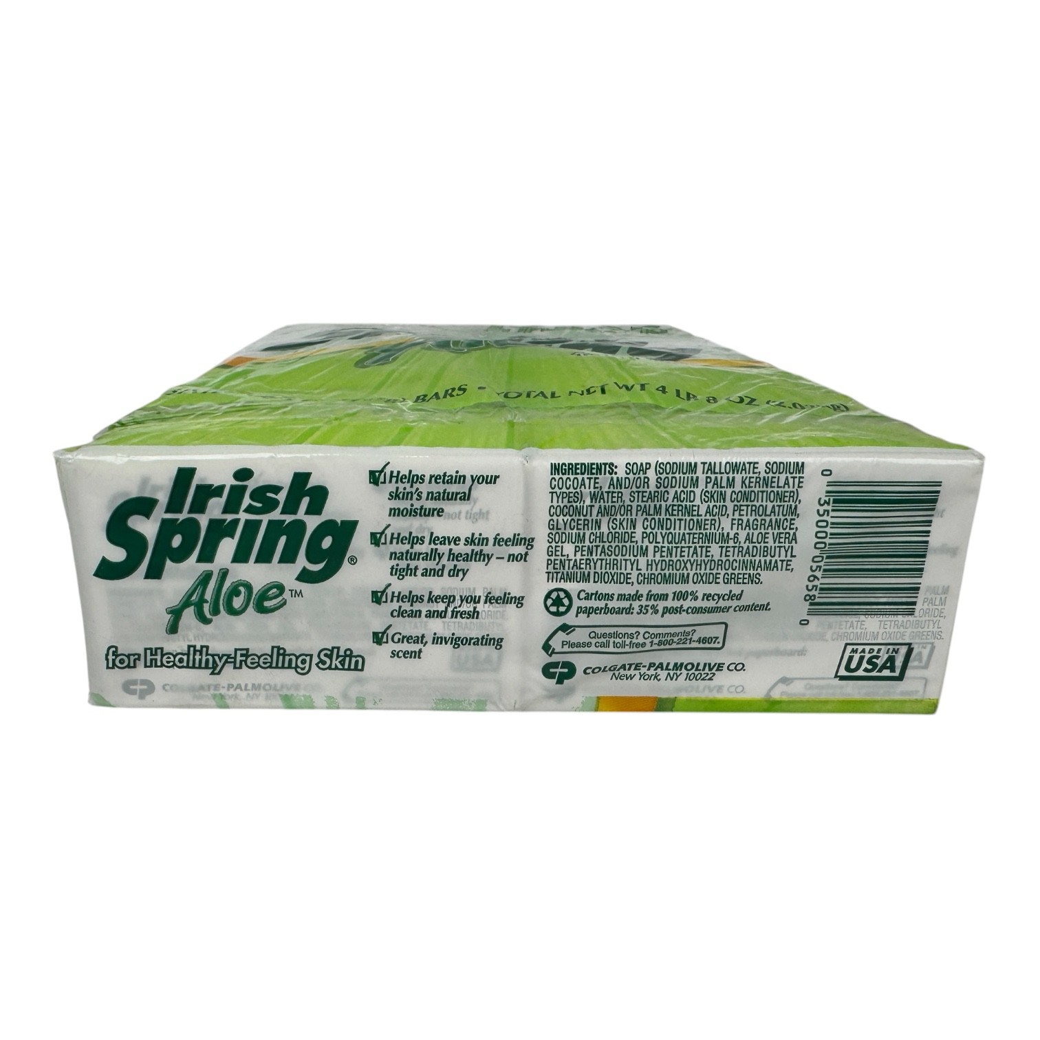 Irish Spring Deodorant Soap Aloe 16 Bar Super Pack 4.5 oz Bars