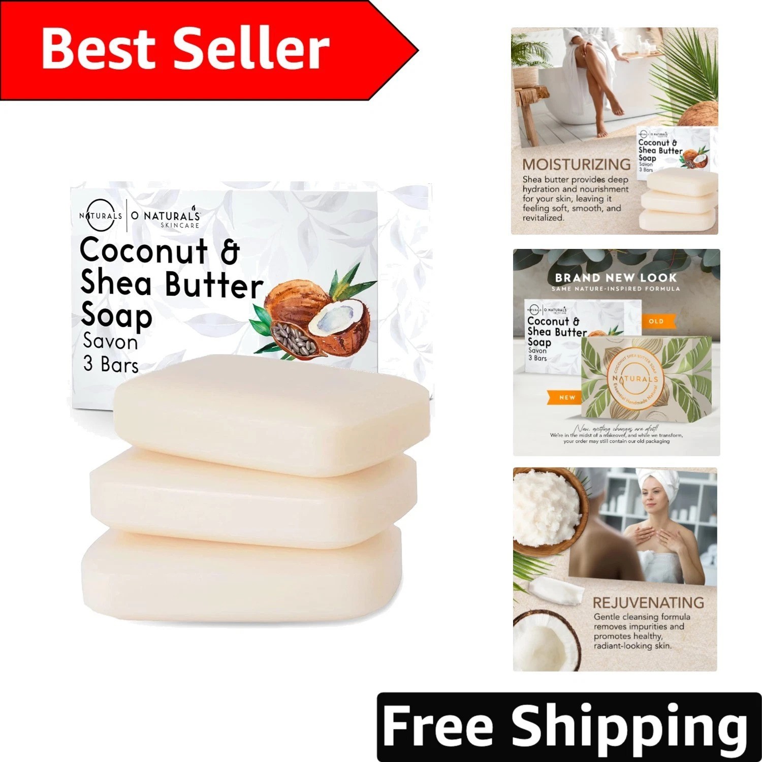 Organic 4oz Soap Bars – 100% , Cold Process Moisturizer – Gift Set