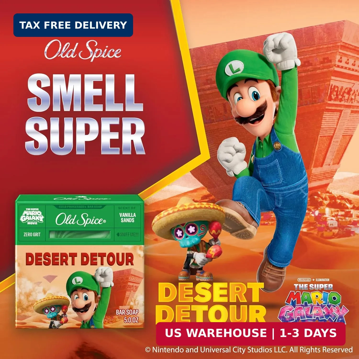 Old Spice Bar Soap for Men, x The Super Mario Galaxy Movie, Cold Pressed with Gr