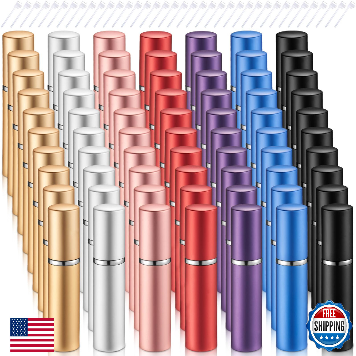 Motiskyy 70x 5ml Refillable Perfume Atomizers Bulk Mini Travel Cologne Sprayers