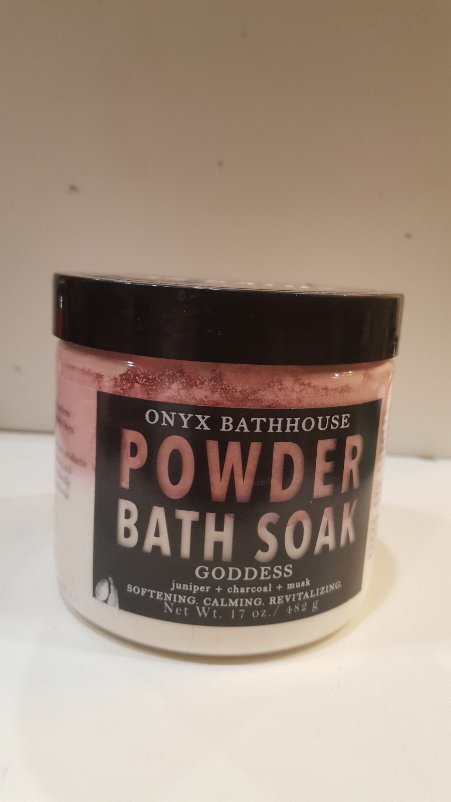 Onyx Bathhouse Powder Bath Soak Goddess Juniper+charcoal+Musk 17 Oz