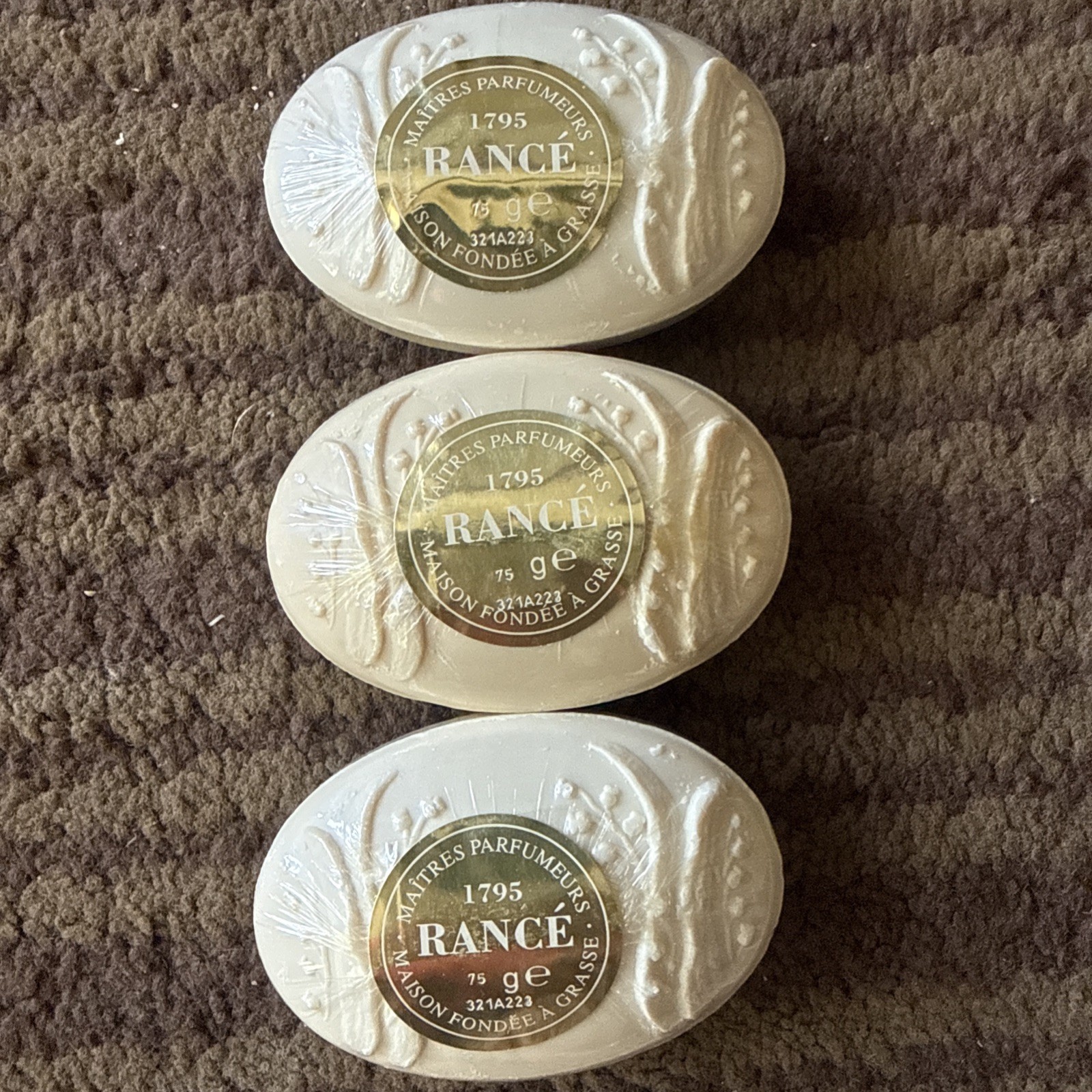 Rancé 1795 Lily of the Valley Soap Set – 3 Hand-Pressed Italian Bars New