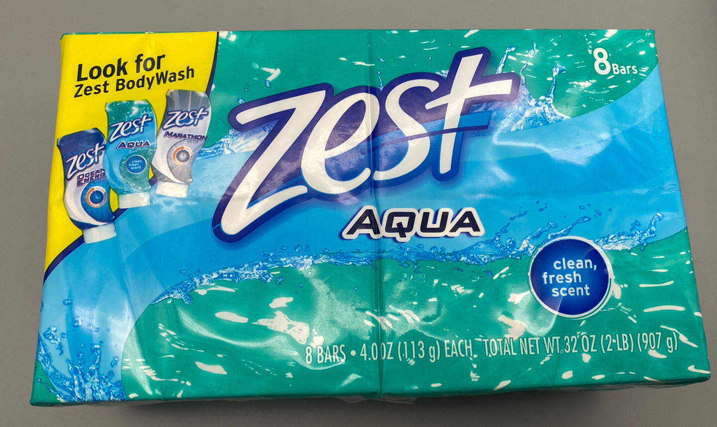 Zest Aqua Refreshing Scent Deodorant Bath Bar Unisex Soap Bundle 4oz 19 Bars!