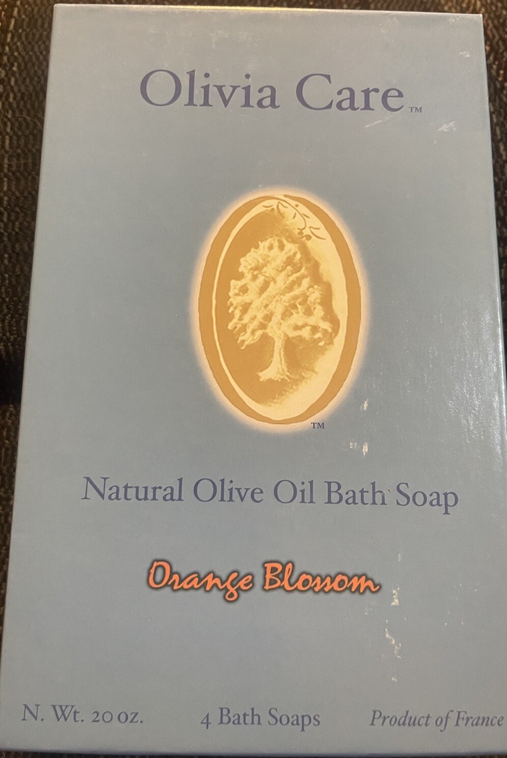 Olivia Care Bath & Body Bar Orange Blossom Soap 4 Pack Box Natural Olive Oil