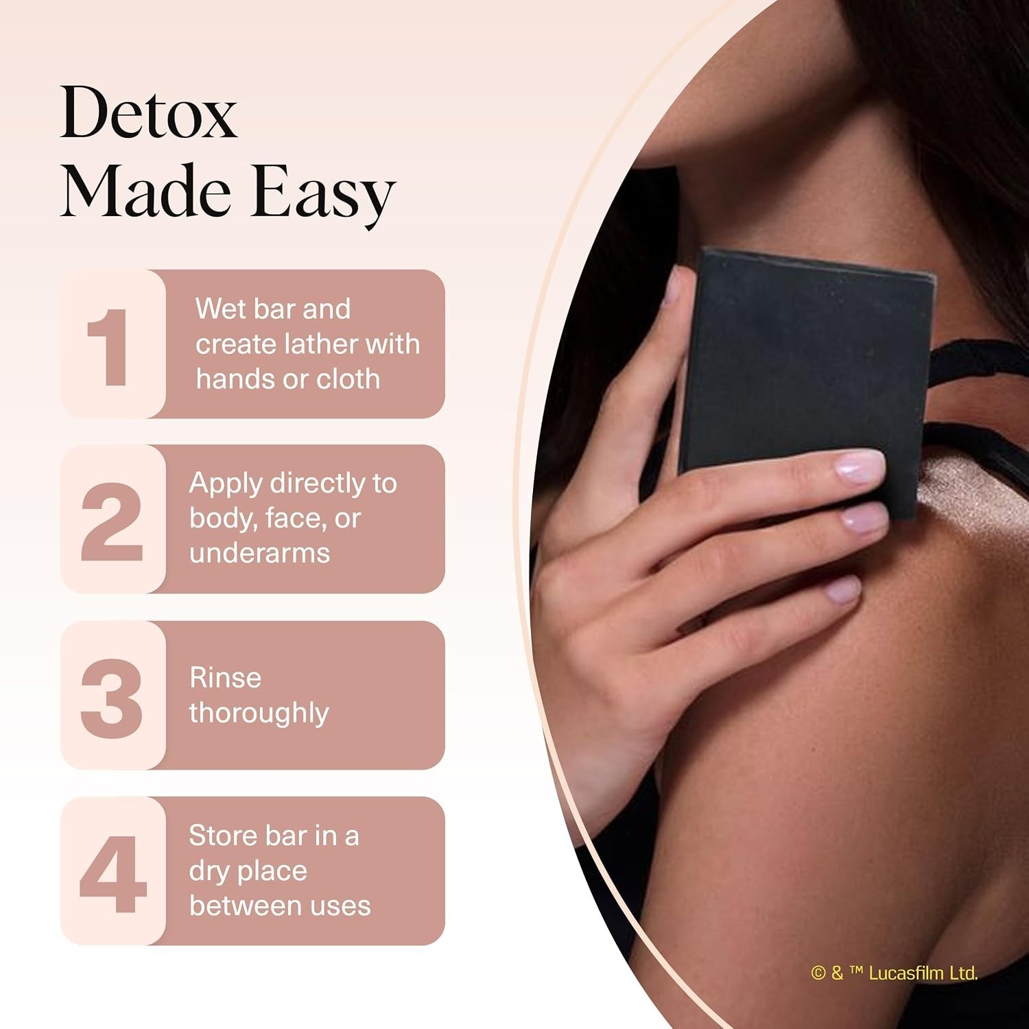 Charcoal Soap Body Wash Bar x Star Wars Darth – Detoxifying Bar Soap w/Activa…