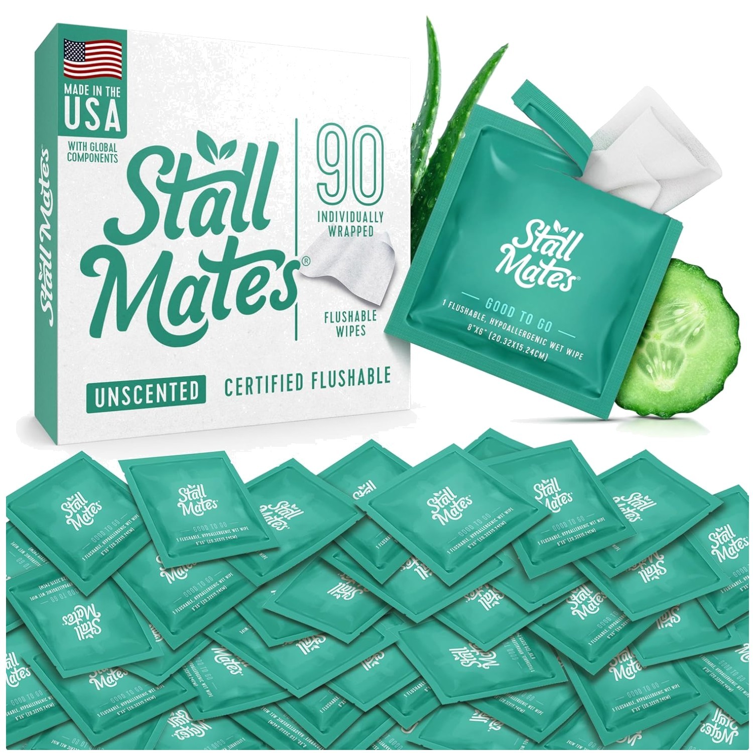 Convenient Flushable Wipes, Unscented & Skin-Friendly, 90 Ct