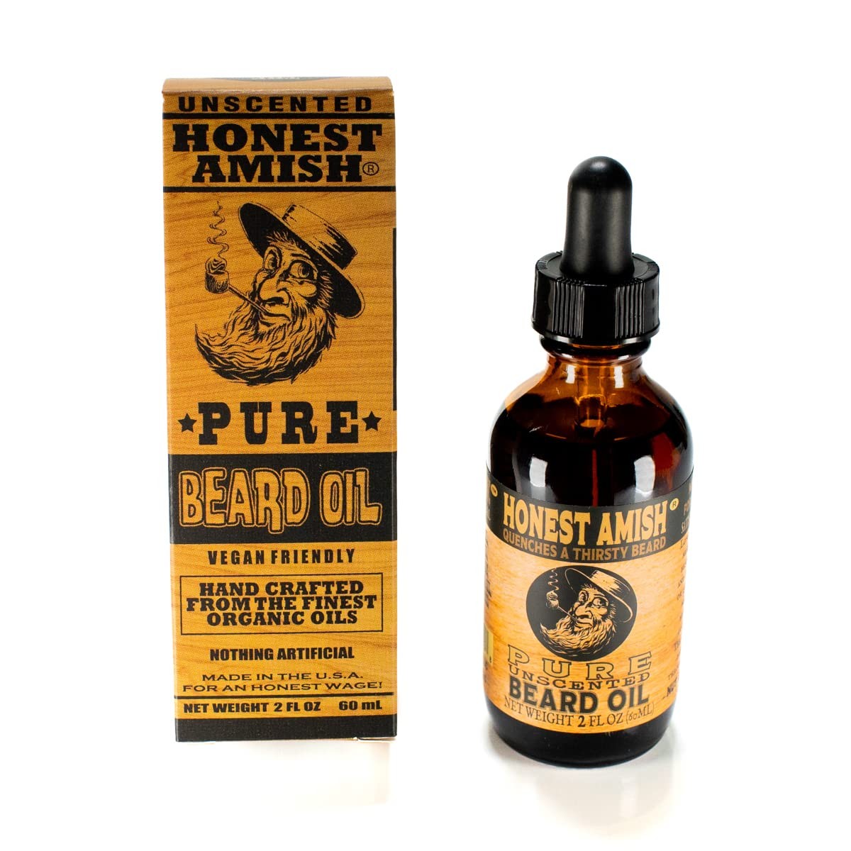 Honest Amish – Pure Beard Oil – 2 Ounce – Fragrance Free