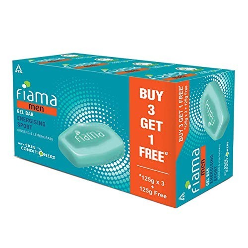 Fiama Men Sport Gel Bar 4x125g Ginseng Lemongrass Moisturizing Soap