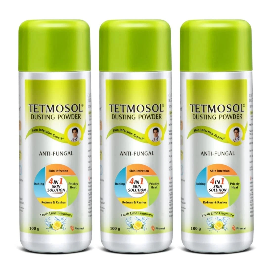 Tetmosol Anti-Fungal Dusting Powder, Fights Skin Infections , Pack of 3 x 100g