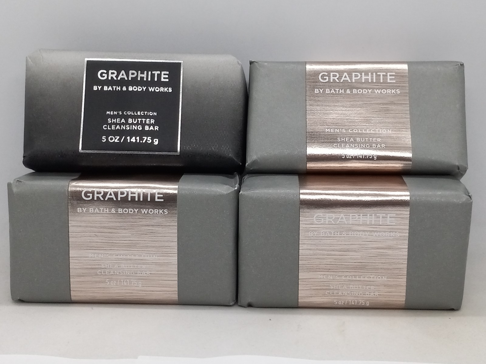 Bath & Body Works Cleansing Bars [4-Pack] GRAPHITE Shea Butter Men’s 5 oz – NEW