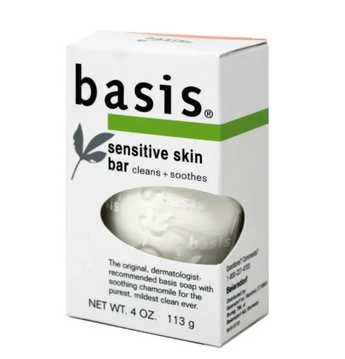 Basis Sensitive Skin Bar Soap for Body Hands Face Cleans +Soothes with Chamomile