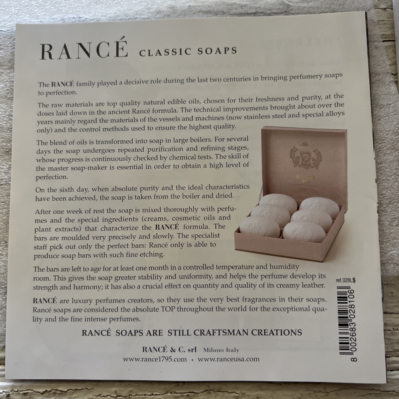 Vintage Rance 1795 Crème Savon Extra Gardenia Soap Box