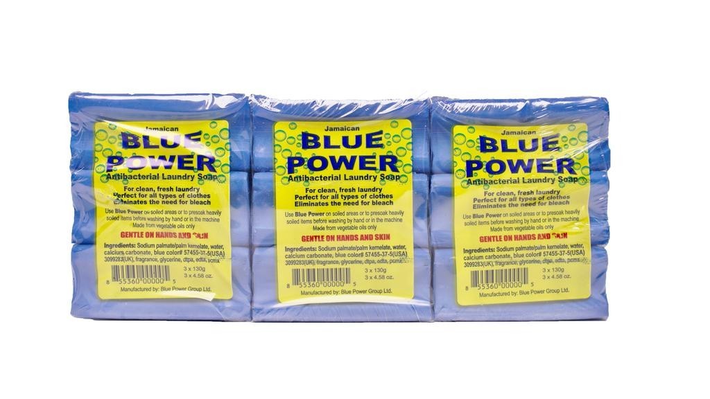 100% JAMAICAN Blue Power Detergent Bar Soap CAKE SOAP (18 Bars) 130 g / 4.6 oz