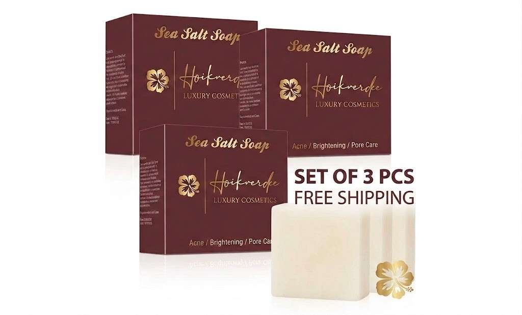 HOILIVERDE Sea Salt Goat Milk Soap Acne Treatment Face Body Scrub Cleanser 100g