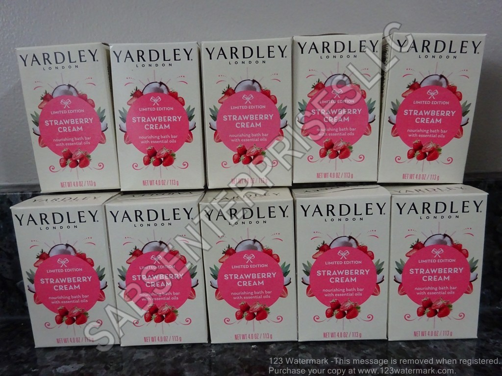 10 Yardley London Limited Edition STRAWBERRY CREAM Bath Bar Bar Soap 4 oz. NEW