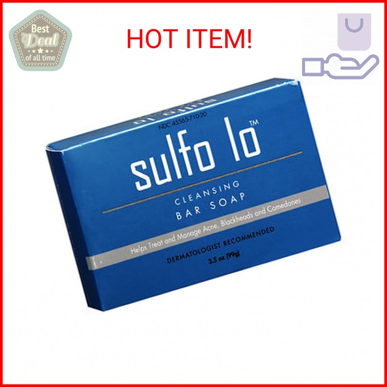 Sulfo-Lo Cleansing Bar Soap with Sulfur for Face and Body, 3.5 Ounce