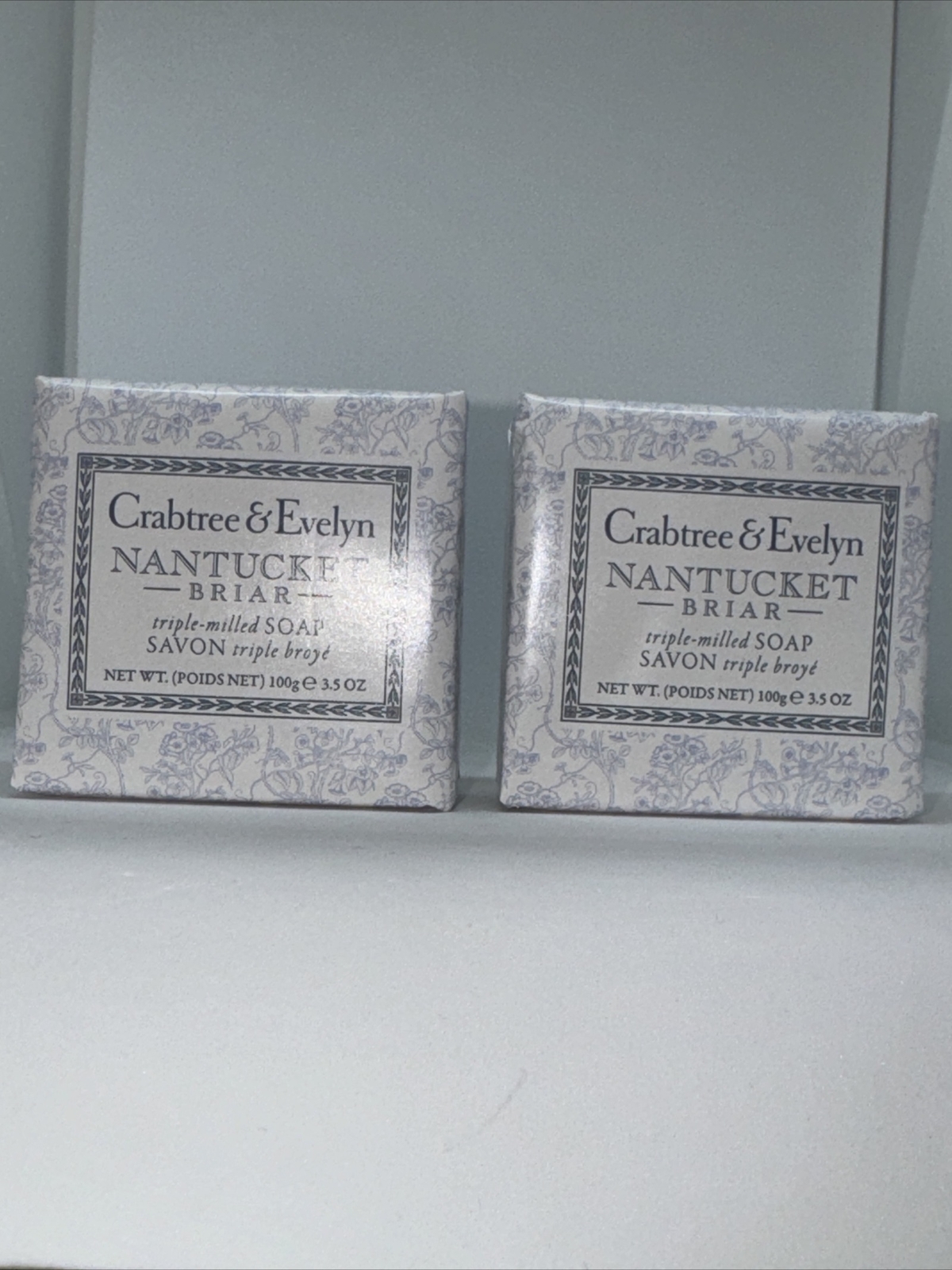 2 X Crabtree & Evelyn Nantucket Briar Triple Milled Soap 3.5 oz/ 100 G NIB