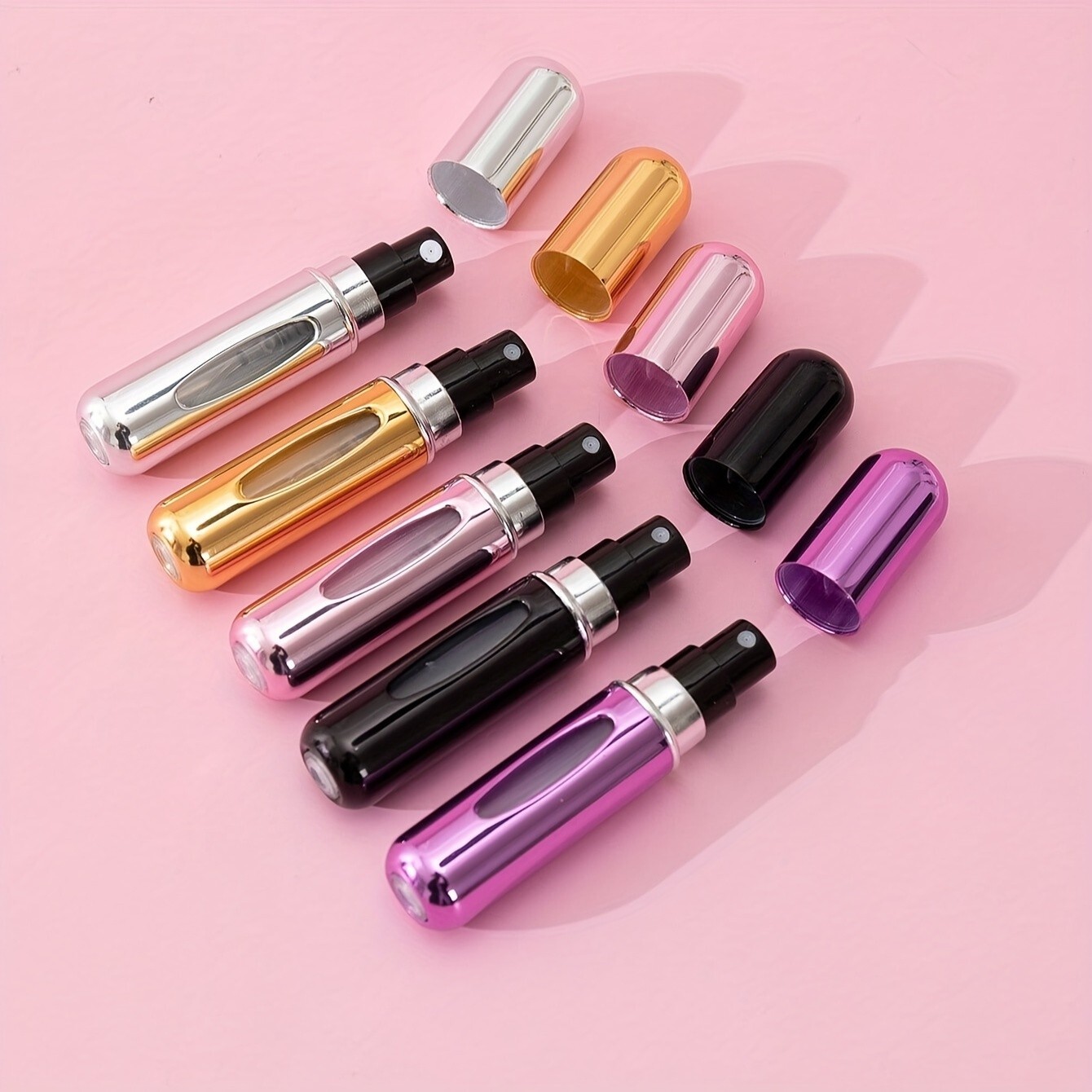 5Pcs Mini Travel Perfume Atomizer Bottle Spray Pump Case Refillable Portable US