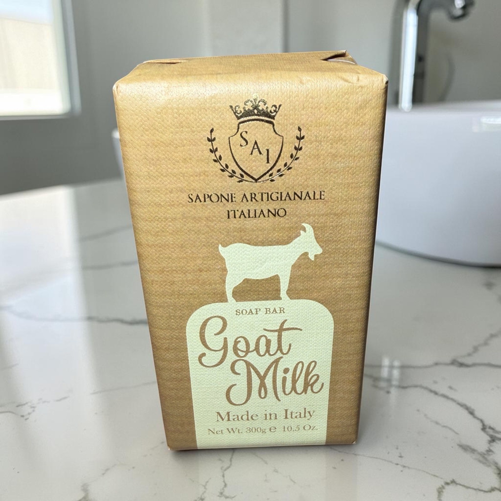 Saponificio Varesino Goat Milk Soap Bar Unisex 10.5oz Gold NEW Italian Artisanal