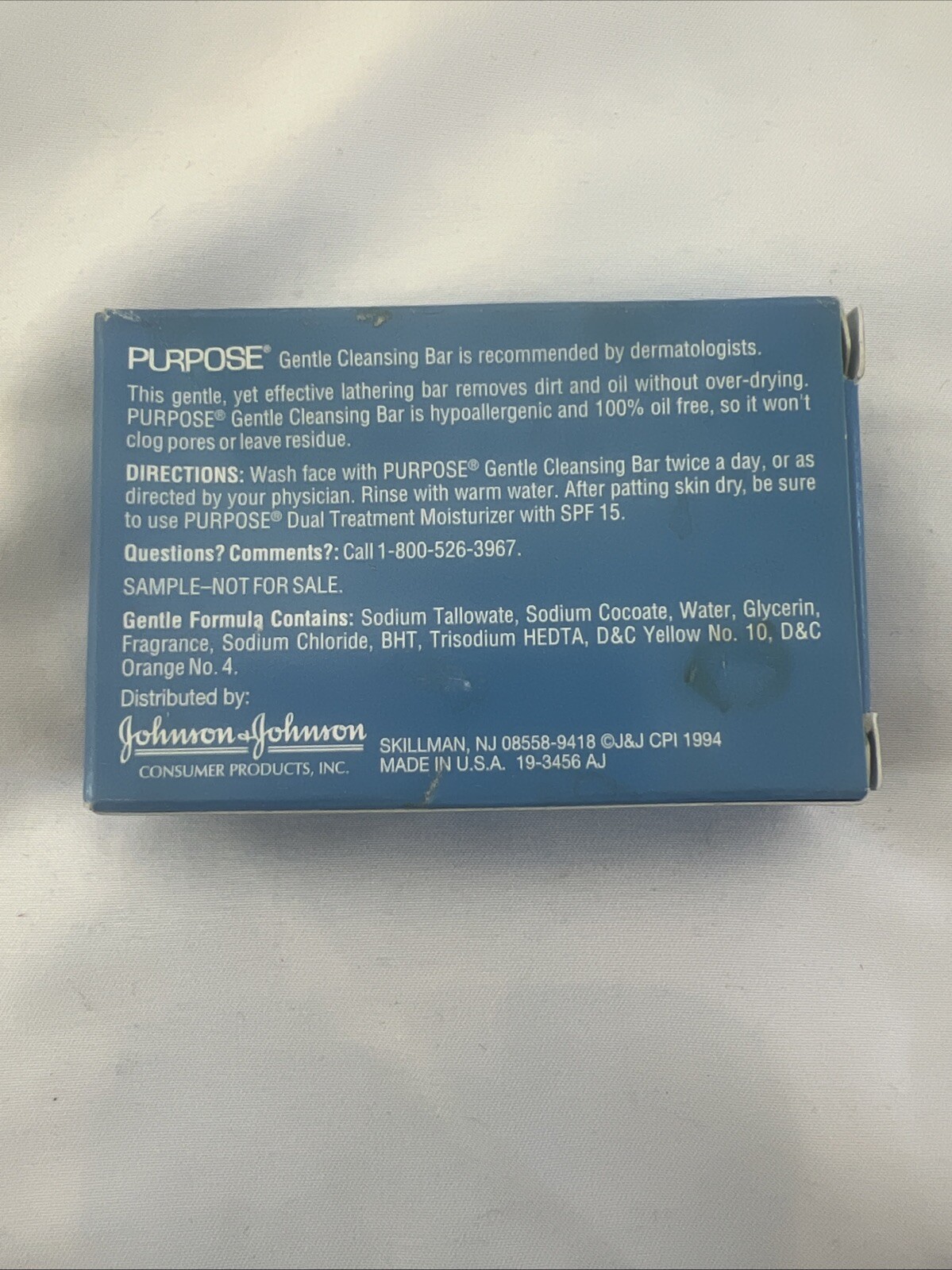 Purpose Gentle Cleansing Bar 1.25 Oz Lot Of 3 Travel Size