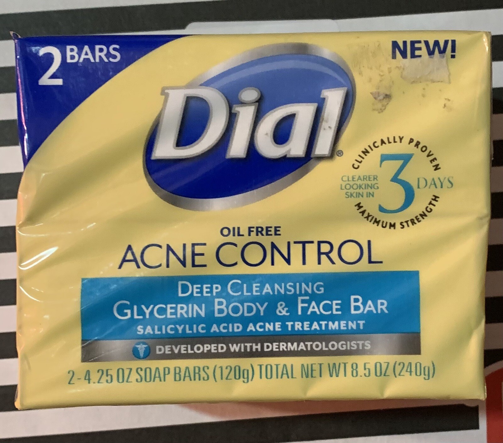 Dial Oil Free Acne Control Deep Cleansing Bar Soap 2 Bars SEALED rare VERY HTF