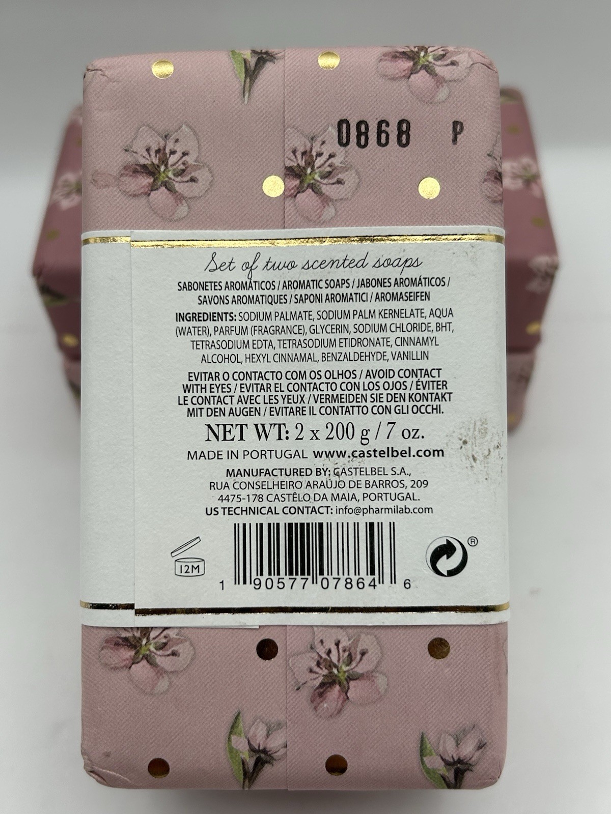 4 Pack Castelbel Bar Soap Almond Blossom Made In Portugal 7oz Each 200 Grams