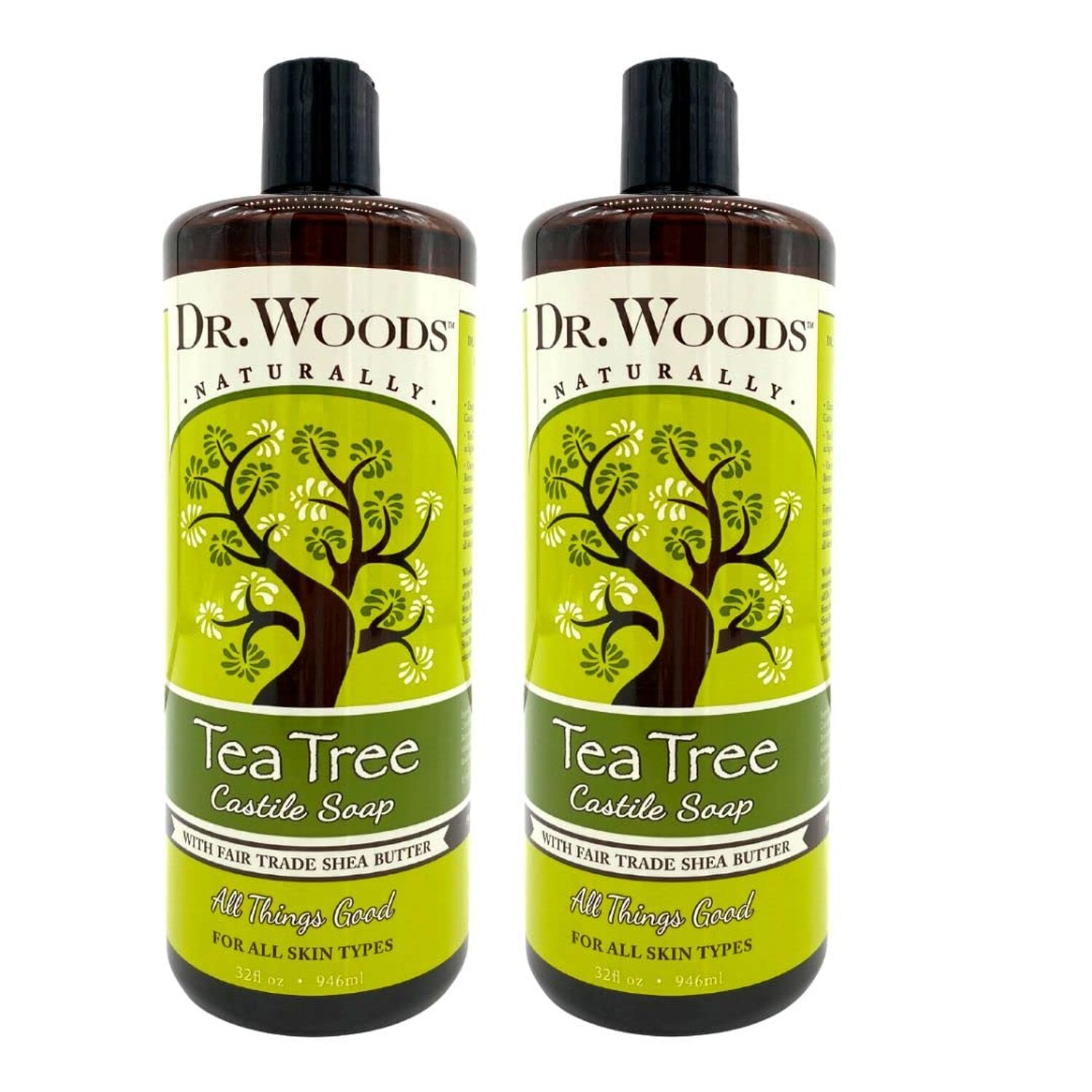 Dr. Woods Pure Tea Tree Liquid Castile Soap with Organic Shea Butter, 32 Ounc…