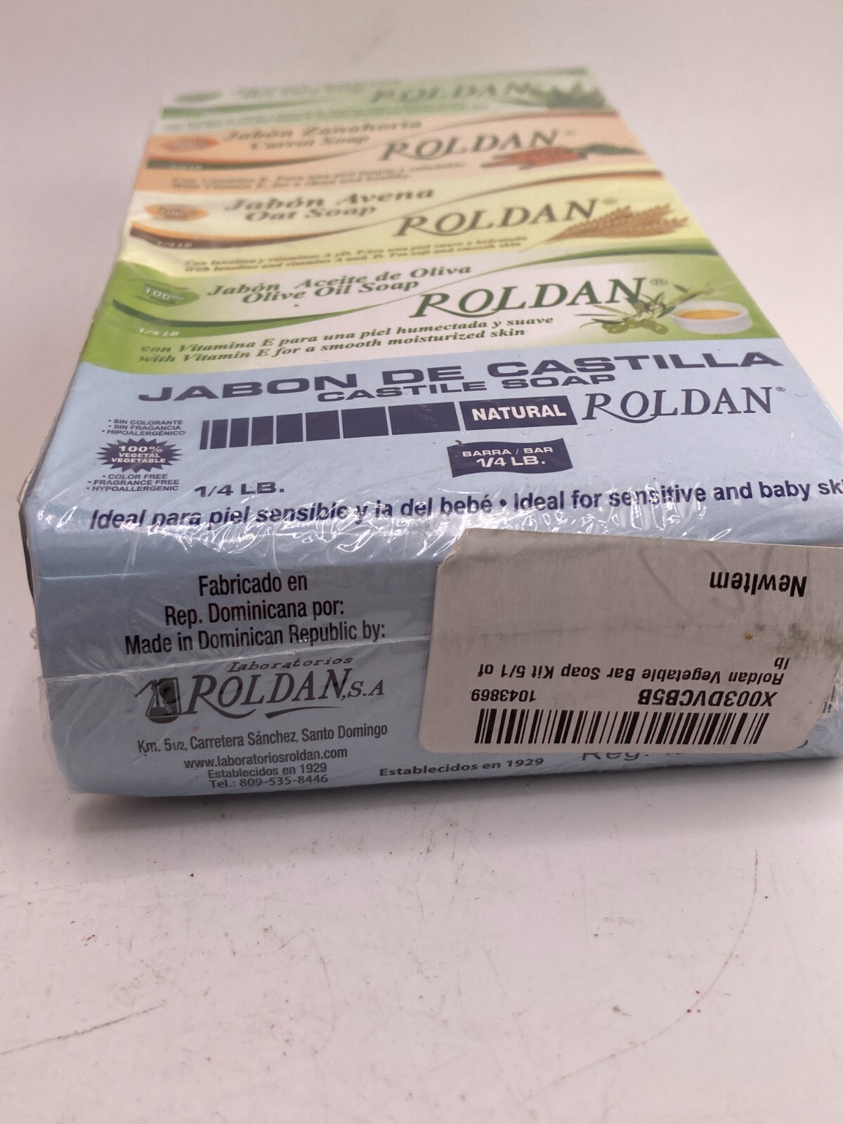 Soap Roldan jabon carrot oat aloe olive oil castile bar soap 5 bars kit
