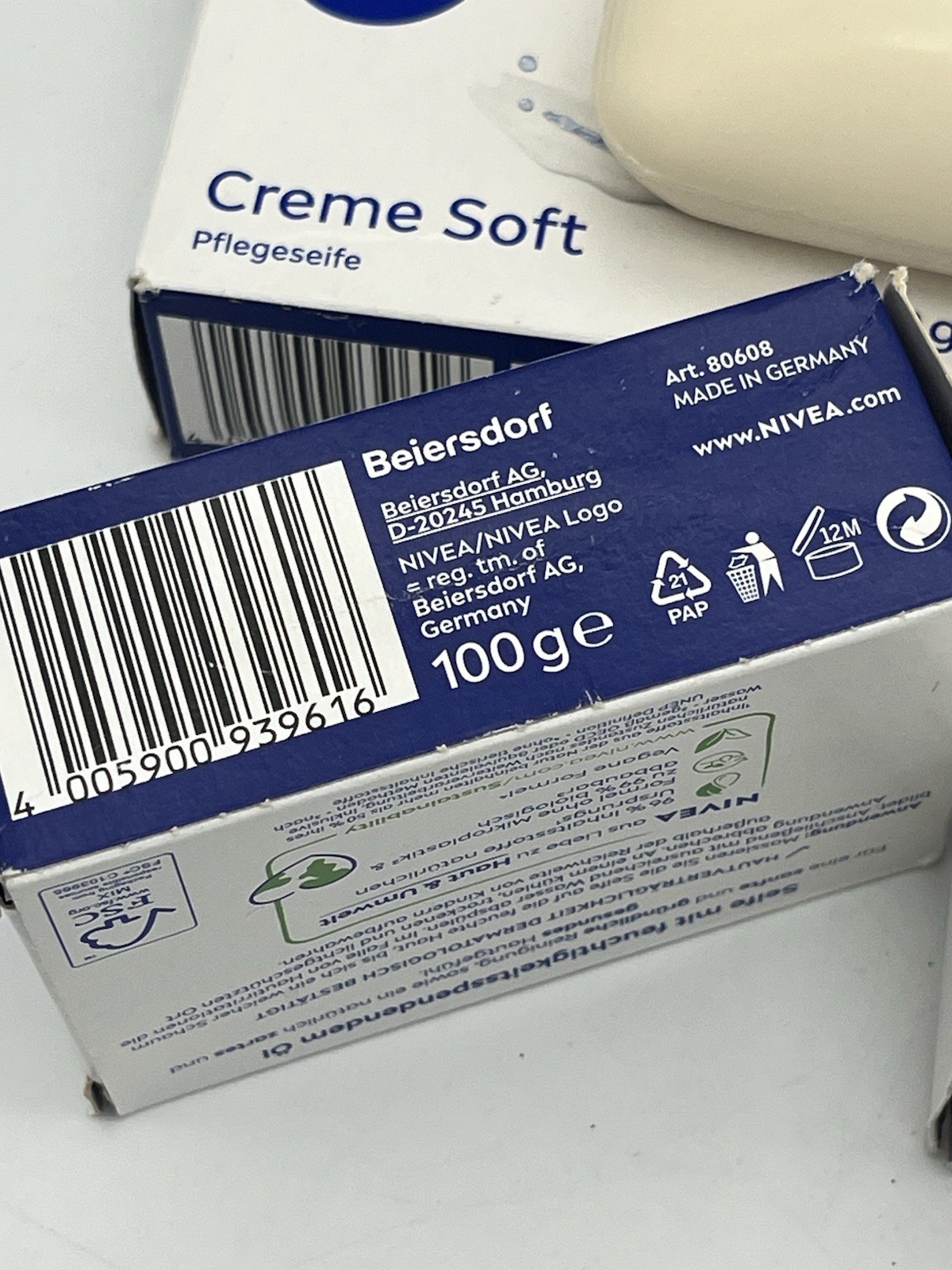 Nivea Creme Soft Care Bar Body Soap 100g Lot of 7