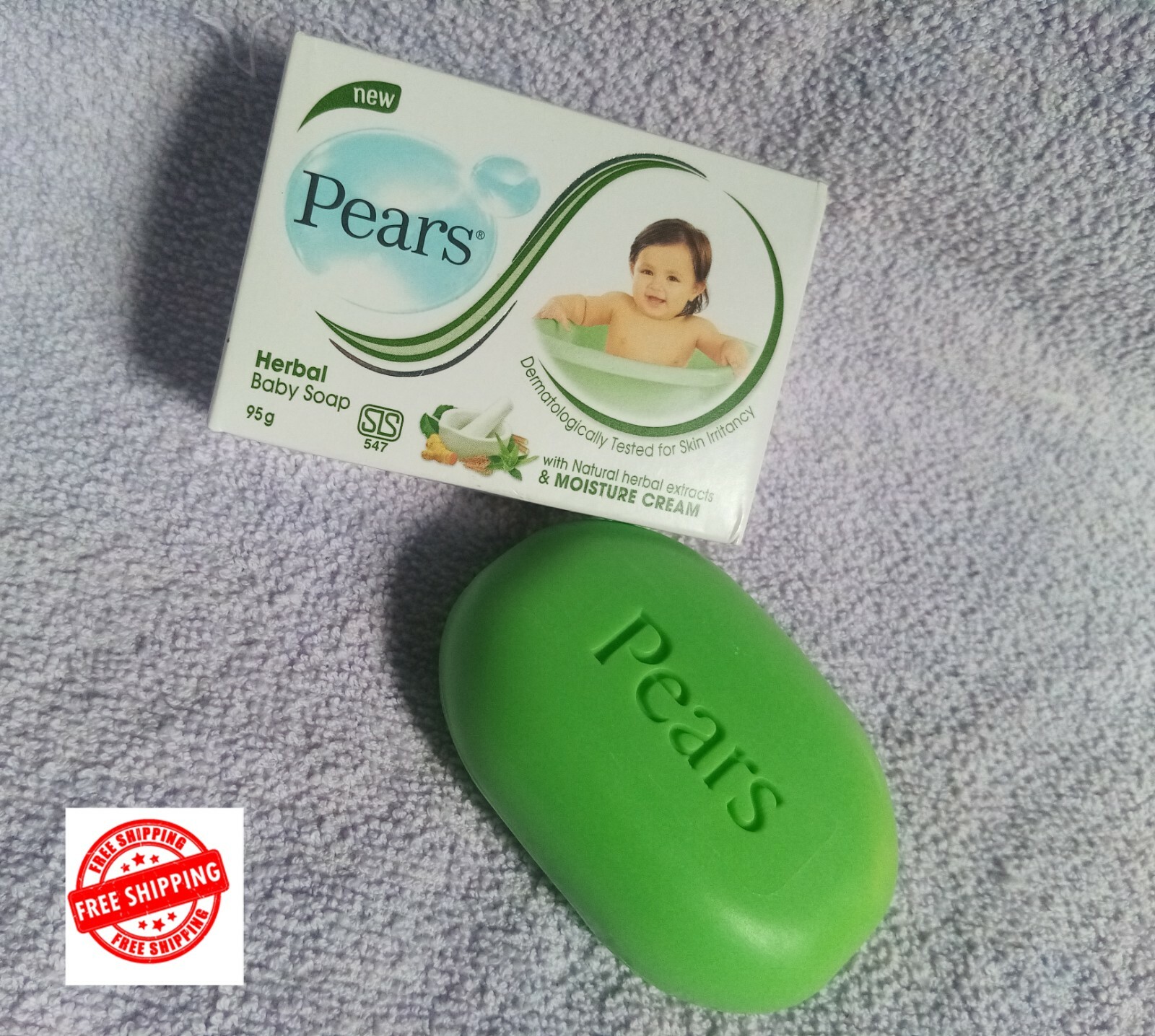Soap Pears Baby Moisture Natural Herbal PEARS Germ Killing BABY SOAP Pure Soft
