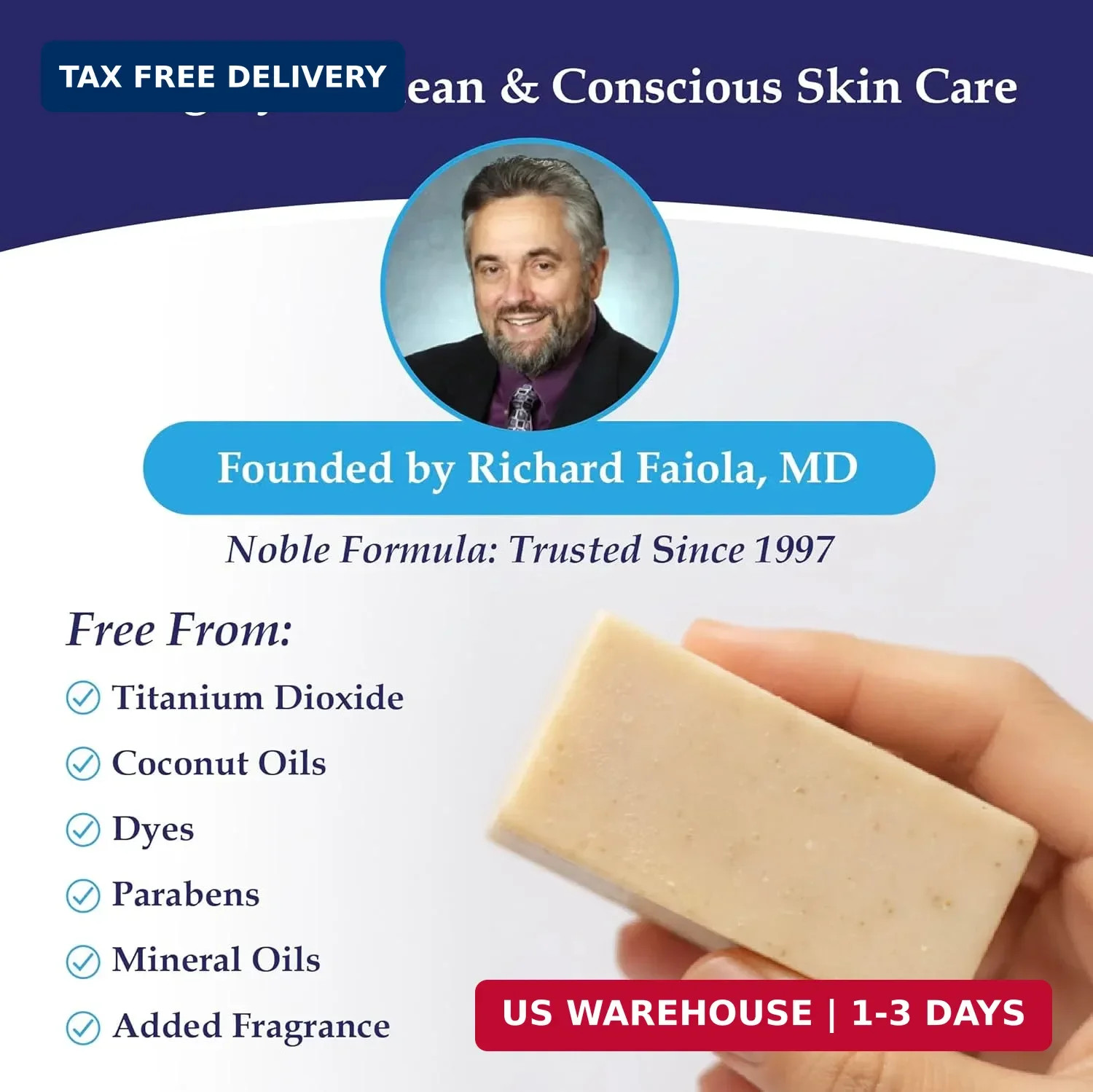 Noble Formula 2% Pyrithione Zinc Soap Bar with Emu Oil – Face, Body and Scalp