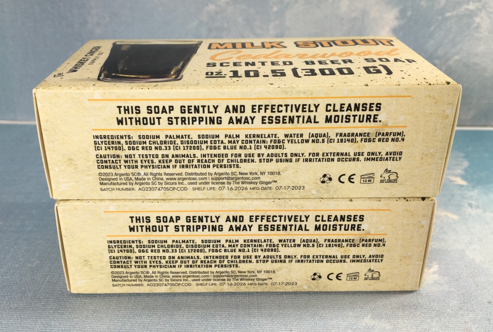 The Whiskey Ginger Co. Cedarwood Beer Soap, 2 Pack, 10.5 oz (300 g) Each