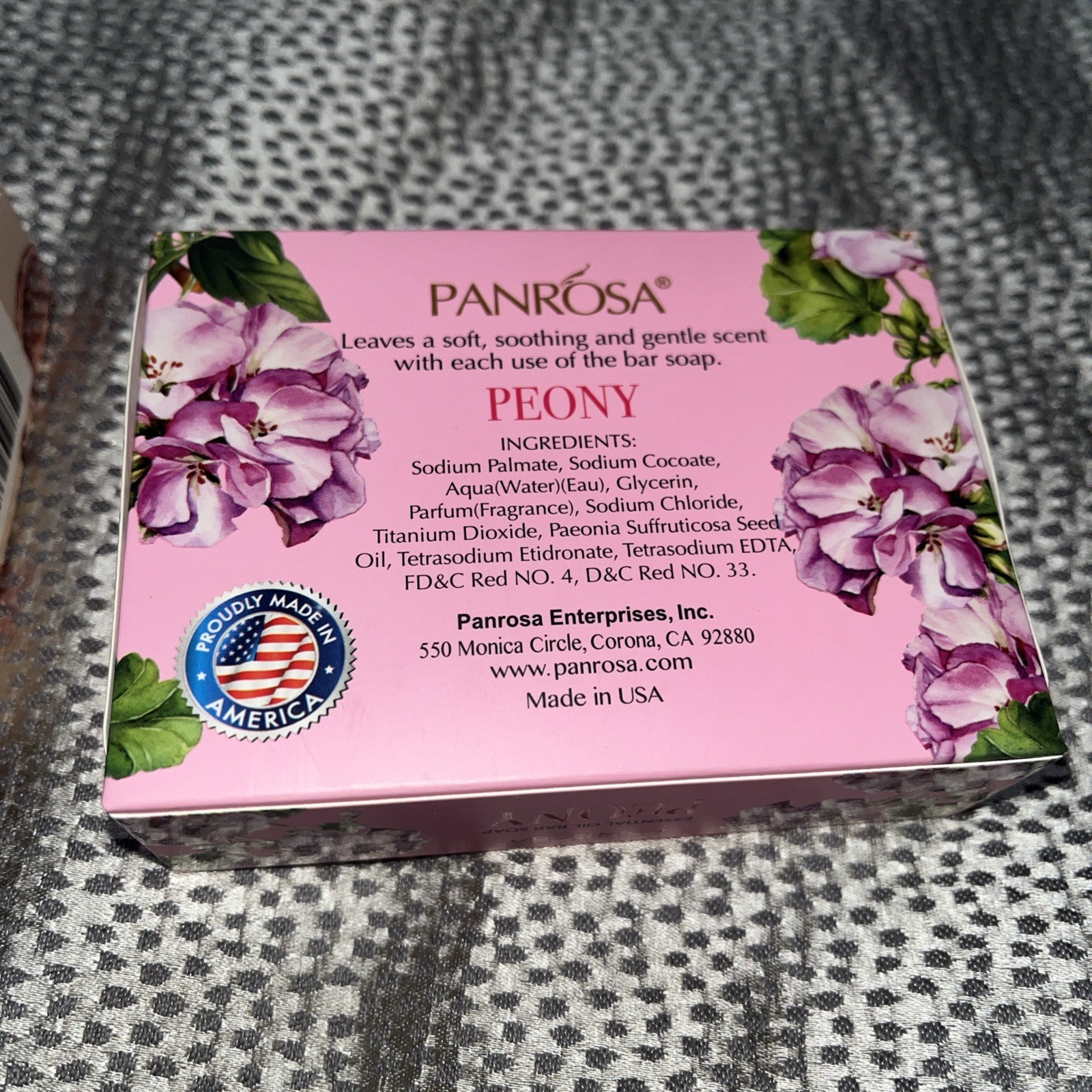 2 Bars PANROSA Fruit Essence Bar Soap Pomegranate Peony Oil Bar 3.5 oz