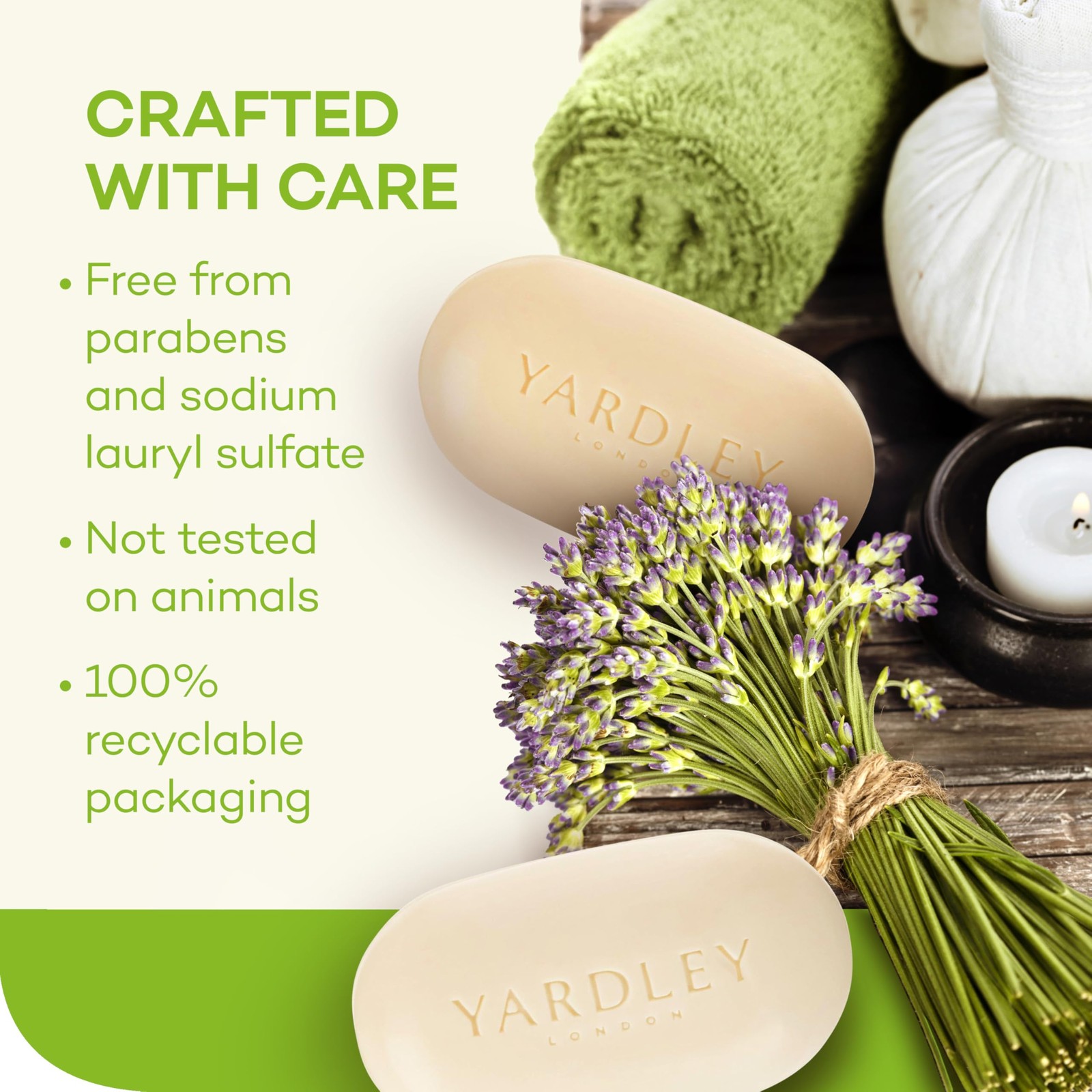 Yardley London Nourishing Bath Soap Bar Aloe & 4 Ounce (Pack of 1), GREEN