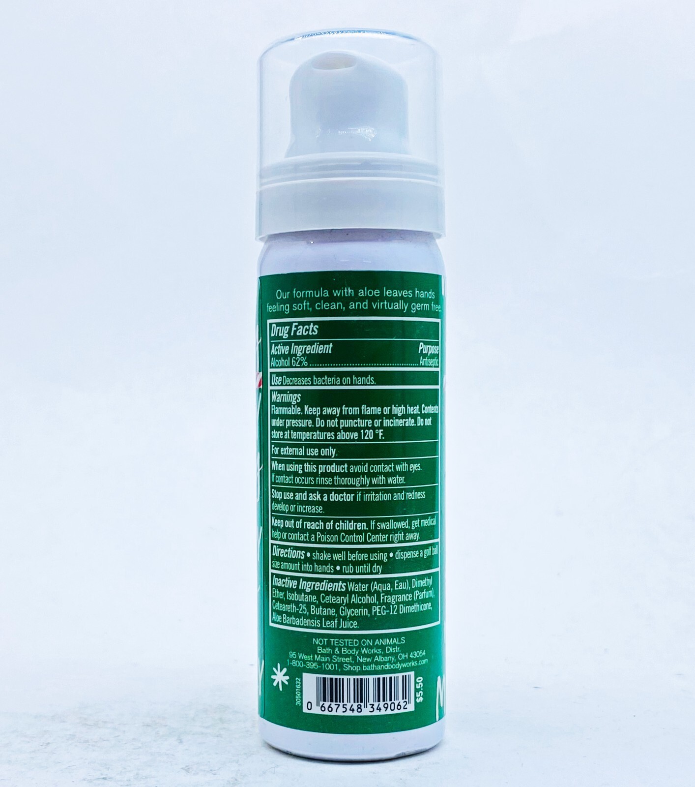 1 Bath Body Works VANILLA BEAN NOEL Antibac Foaming Mousse Hand Sanitizer 1.8 oz