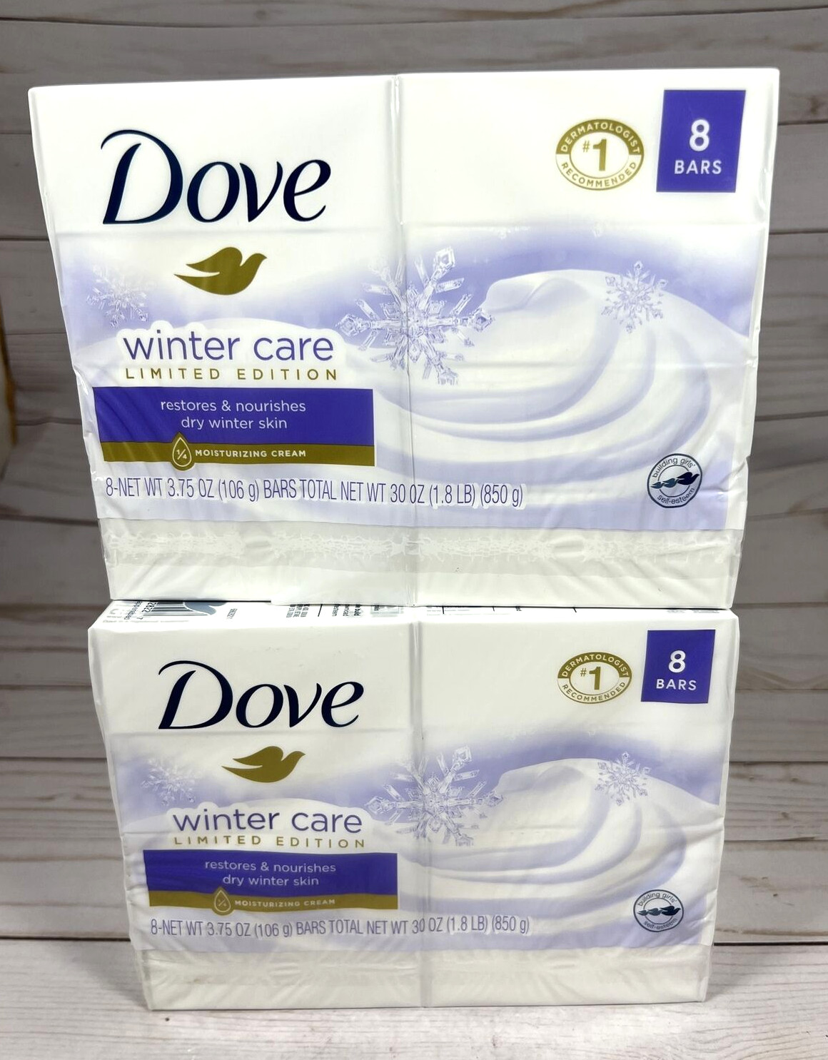 Dove WINTER CARE Bar Soap Limited Edition 8 Pack – 3.75oz 16 Total Bars (2 Pack)