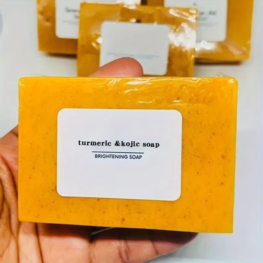 3pcs Turmeric & Kojic Acid Brightening Soap Moisturizing Face Body Cleansing Bar