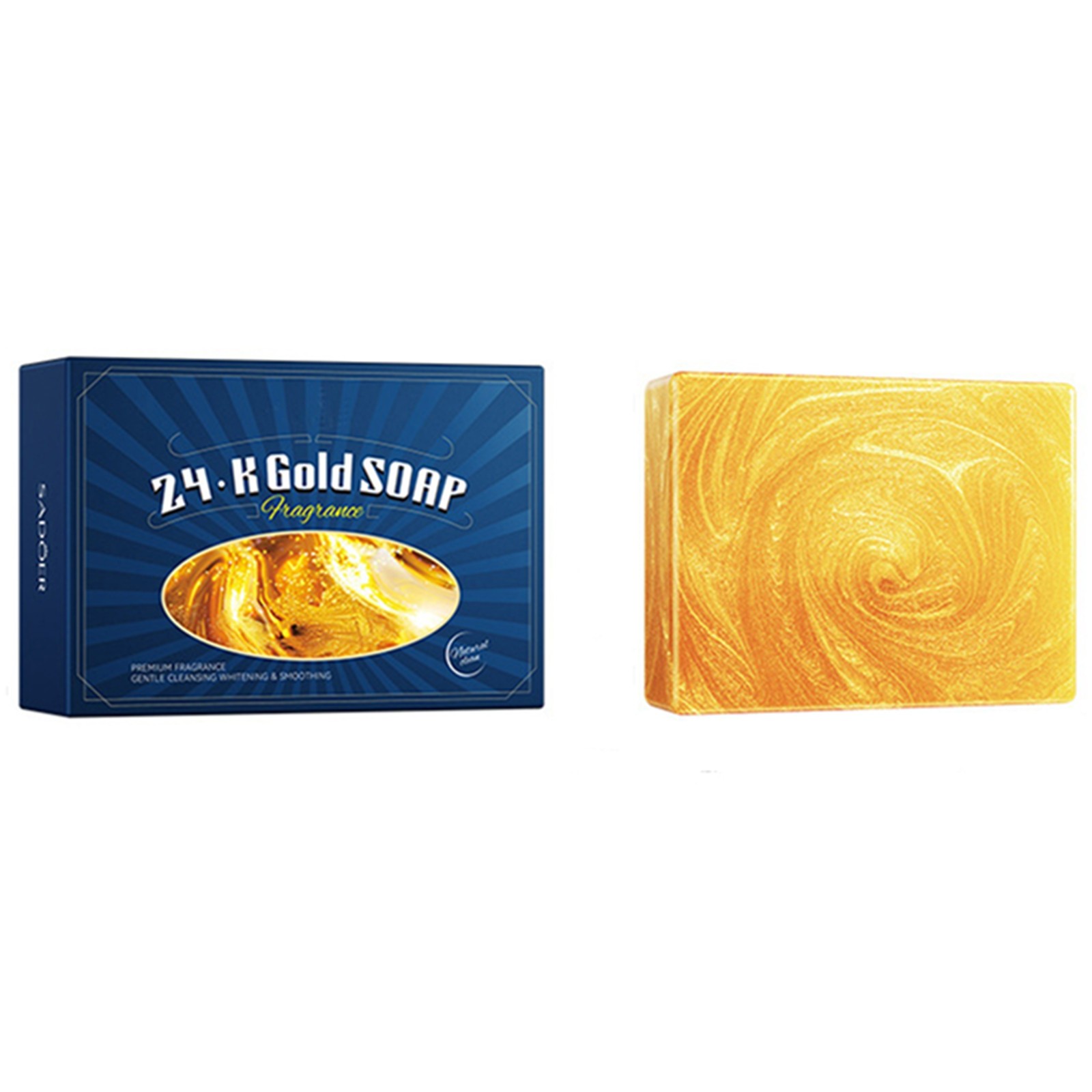 1Pcs 24K Gold Essential Oil Soap Bar Lasting Fresh Soap Fragrance 100g