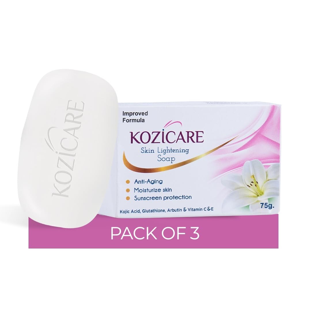 Kozicare Skin Lightening Soap with Kojic Acid Glutathione 75gm (Pack of 3)
